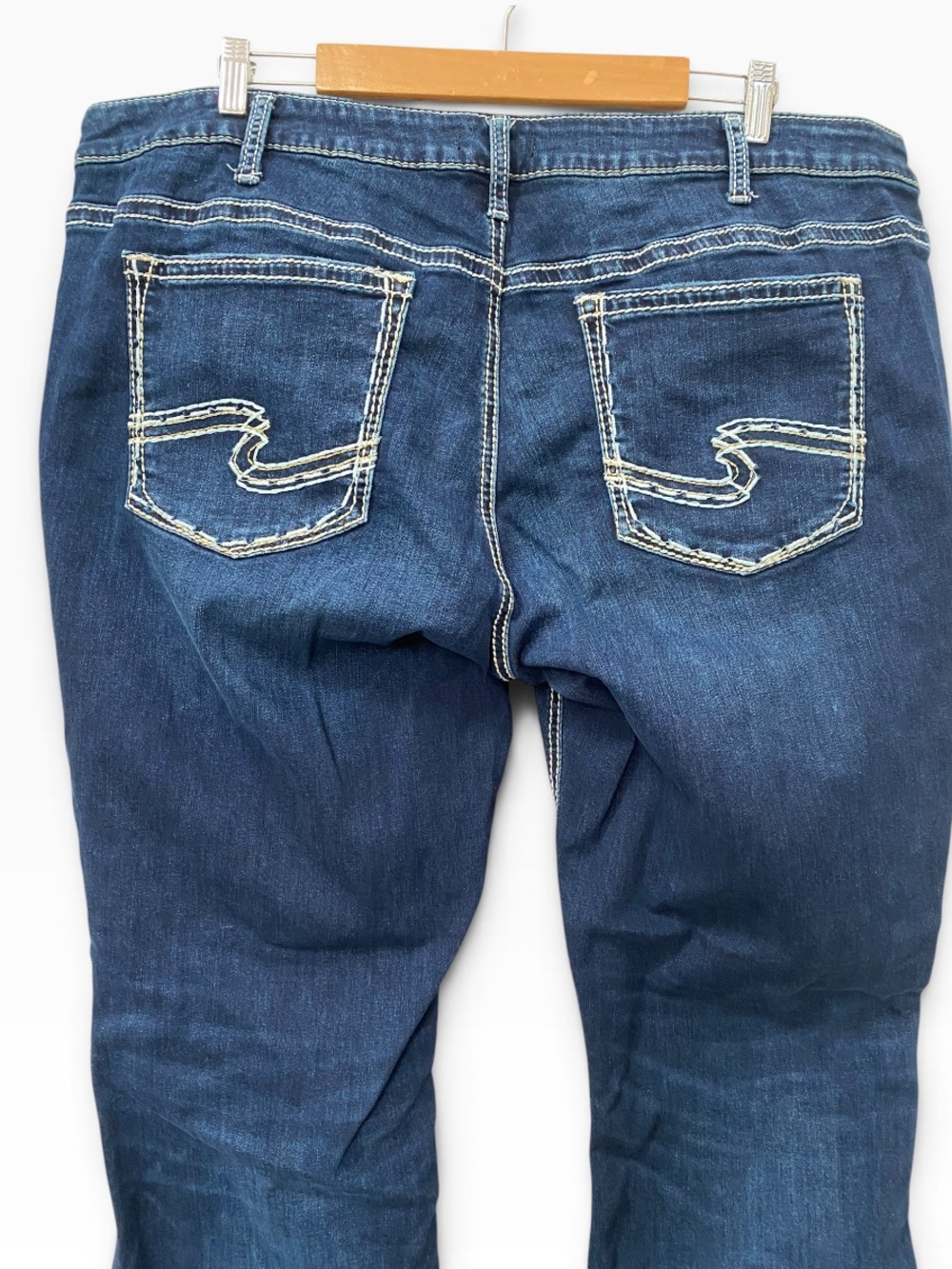 Silver Jeans Dark Blue Flare Jeans  sz 24 L33 Plus 24W - Picture 5 of 9